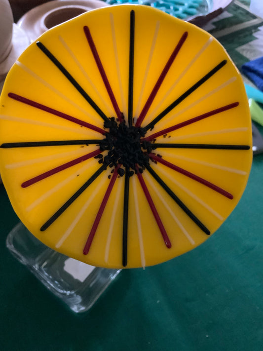 Fused glass flower